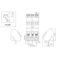 Type de vis PCB Terminal bloc 45 degrés Câblage d&#39;angle